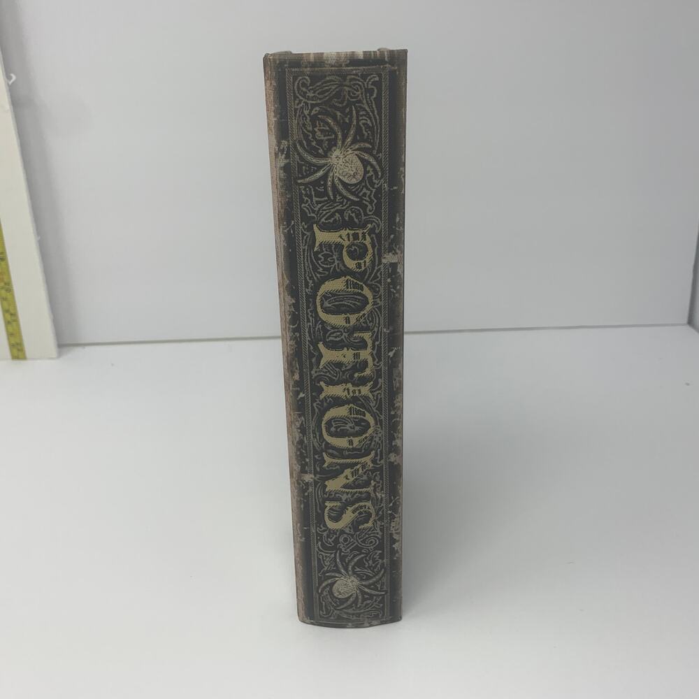 NWOT Halloween POTIONS spell book spellbook wood tabletop decor vintage graphics - Picture 4 of 9
